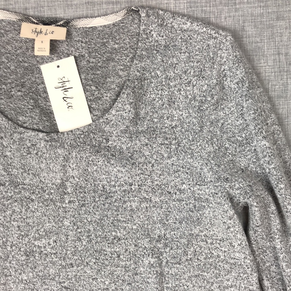 Style & Co Gray Plaid Layered Look Top Size Small - Picture 3 of 5